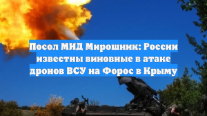 Посол МИД Мирошник: России известны виновные в атаке дронов ВСУ на Форос в Крыму