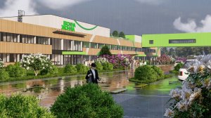 Здание АБК при молочном заводе ЭкоНива в Новосибирске