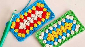 Прямоугольный мотив крючком для сумок и скатертей