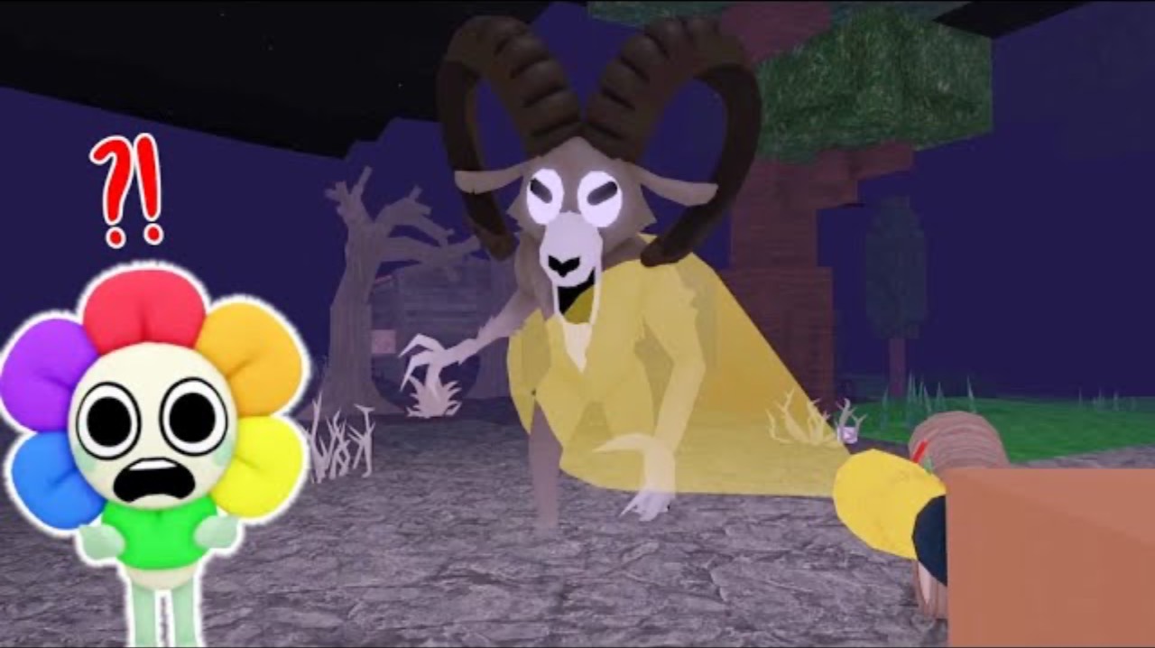 ДЕНДИ из игры Мир Денди против ДЕМОНИЧЕСКОГО БАРАНА в 99 Ночей в Лесу - Roblox
