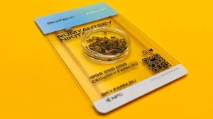 Креативная NFC-визитка на прозрачном пластике с семенами