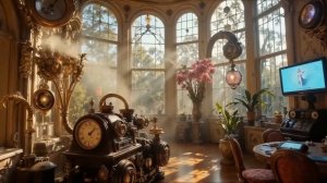 Curvy STEAMPUNK Women Dramatic Sci-Fi Music - AI MicroFilm