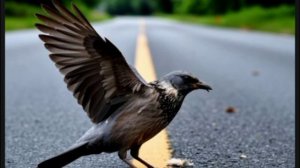 На дороге- раненая птица.Крылья по асфальту волоча,Рывками к тротуару пробираясь,По- птичьи тихо