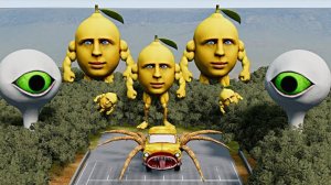 Тест на уничтожение автомобилей с помощью Лимонной башни – BeamNG.Drive