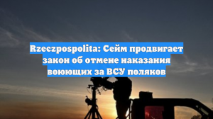 Rzeczpospolita: Сейм продвигает закон об отмене наказания воюющих за ВСУ поляков