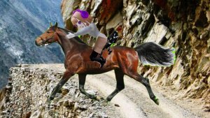 Учусь кататься на лошади