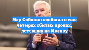 Мэр Собянин сообщил о еще четырех сбитых дронах, летевших на Москву