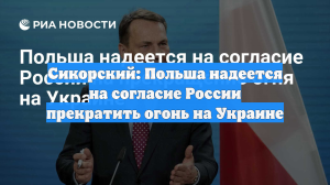 Сикорский: Польша надеется на согласие России прекратить огонь на Украине