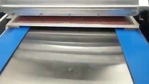 Производство рыбных и мясных снеков. Формование пласта из фарша на противень