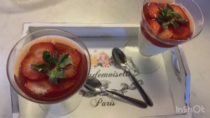 Десерт клубника со сливками