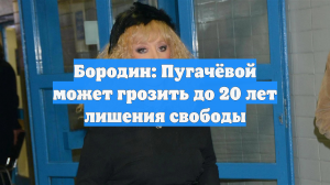 Бородин: Пугачёвой может грозить до 20 лет лишения свободы