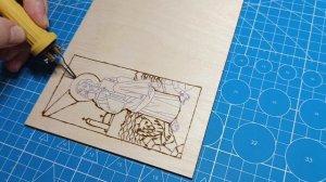 Иисус и лев. Выжигание по дереву и акриловые фломастеры.