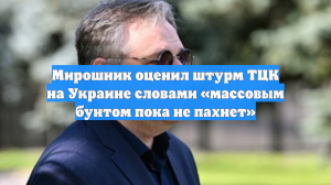 Мирошник оценил штурм ТЦК на Украине словами «массовым бунтом пока не пахнет»