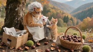 Как котик с бабушкой брошенку нашли