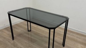 Стол обеденный черное стекло на металлическом подстолье, 130 х70 см|Teambersteel