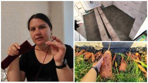 Начала вязать МЕШОЧКИ🙃 | Залили пол в ПРИХОЖЕЙ🏡 | Выкопала МОРКОВЬ👩🌾