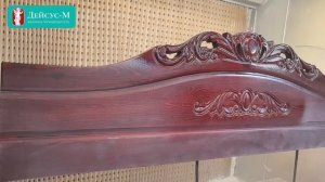 Нанесение финишного слоя лака на кровать Вера-М 3 спинки