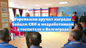 Горемыкин вручил награды бойцам СВО и медработникам в госпитале в Волгограде