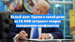 Белый дом: Трамп в своей речи на ГА ООН затронет вопрос завершения конфликтов