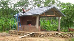 Full Video _120 Days Alone Build A Kitchen with Large Fireplace And Chimney. Thoa Bushcraft97