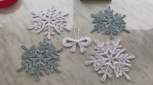 СНЕЖИНКА КРЮЧКОМ/ УКРАШЕНИЕ ДЛЯ НОВОГО ГОДА / Подробный МК