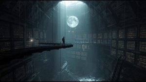 Hollow Moon Archives 🌑 2-Hour Dark Ambient ｜ Endless Shelves & Levitating Orb ｜ Lone Explorer