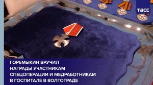 Горемыкин вручил награды участникам СВО и медработникам в госпитале в Волгограде