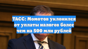 ТАСС: Момотов уклонился от уплаты налогов более чем на 500 млн рублей