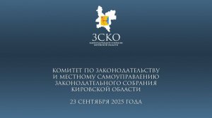 Заседание комитета по законодательству 23.09.2025