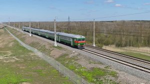 Электропоезд ЭТ2М-091 "Ижорский батальон", перегон Колпино - Саблино