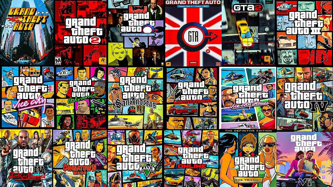 Коллаж из игр GTA разных лет