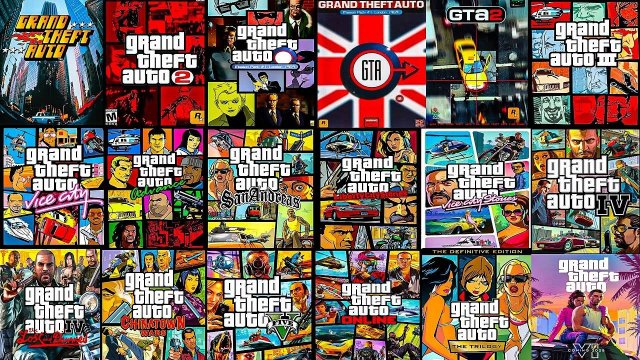 Коллаж из игр GTA разных лет