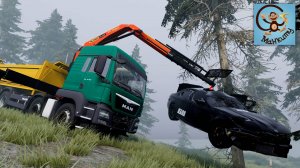 Мультик про машинки. Туманная дорога, Эвакуатор и Погрузчик. МанкиМульт