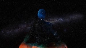 Эзотерический футаж, медитация на фоне космоса в позе лотоса Multiverse meditating Relaxing