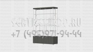 Большая прямоугольная витрина с тумбой под замок