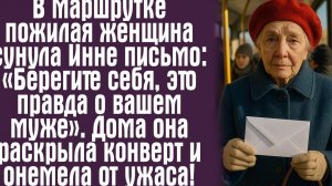 В маршрутке пожилая женщина сунула Инне письмо- «Берегите себя, это правда о вашем муже»