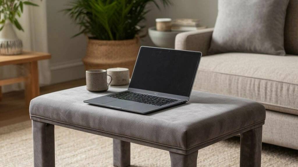 Столик для ноутбука из мебельной полки.