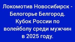 Локомотив Новосибирск - Белогорье Белгород. Кубок России по волейболу среди мужчин в 2025 году.