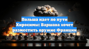 Польша идет по пути Хиросимы: Варшава хочет разместить оружие Франции