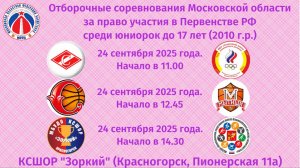 Отборочные соревнования Московской области среди юниорок до 17 лет (2010 г.р. и моложе)