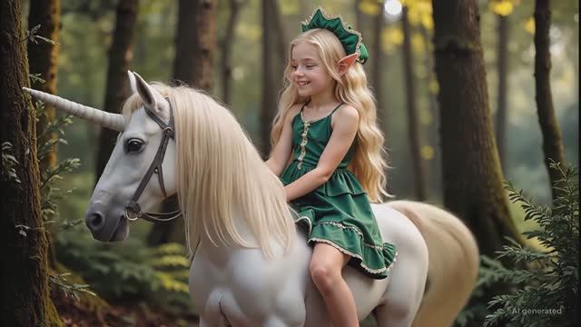 🌸 Волшебное путешествие девочки-эльфа верхом на единороге, стр. 2🌟 смотреть онлайн