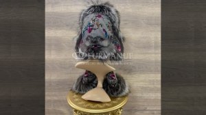 Шапка ушанка и варежки с мехом лисы, 8994