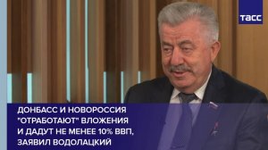 Донбасс и Новороссия "отработают" вложения и дадут не менее 10% ВВП, заявил Водолацкий