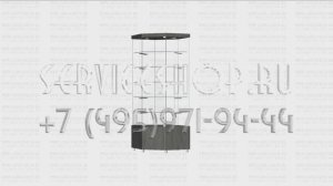 Витрина угловая на замке с тумбой со светодиодной подсветкой