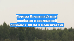 Портал Dronemagasinet сообщил о возможной ошибке с БПЛА в Копенгагене