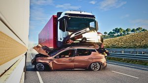 Опасные аварии при обгоне - BeamNG Drive