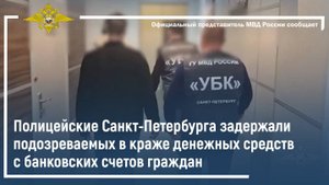 Полицейские Санкт-Петербурга задержали подозреваемых в краже денег с банковских счетов граждан