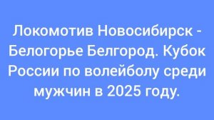 Локомотив Новосибирск - Белогорье Белгород. Кубок России по волейболу среди мужчин в 2025 году.