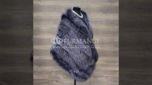 Палантин из натурального меха лисы темно-серого цвета, 185