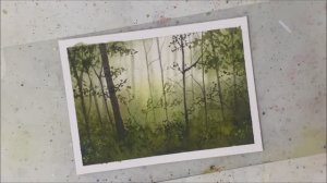 Маленький лесной пейзаж акварелью / Пошаговый урок живописи